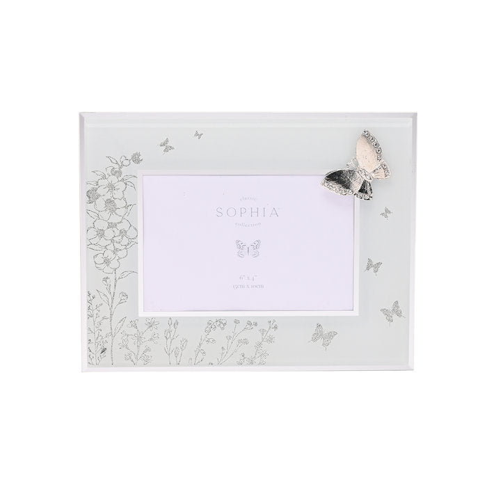 MARCO FOTOS CRISTAL FORMA MARIPOSA EN PLATA 10X15 | 1 UNIDADES | (WIDDOP)