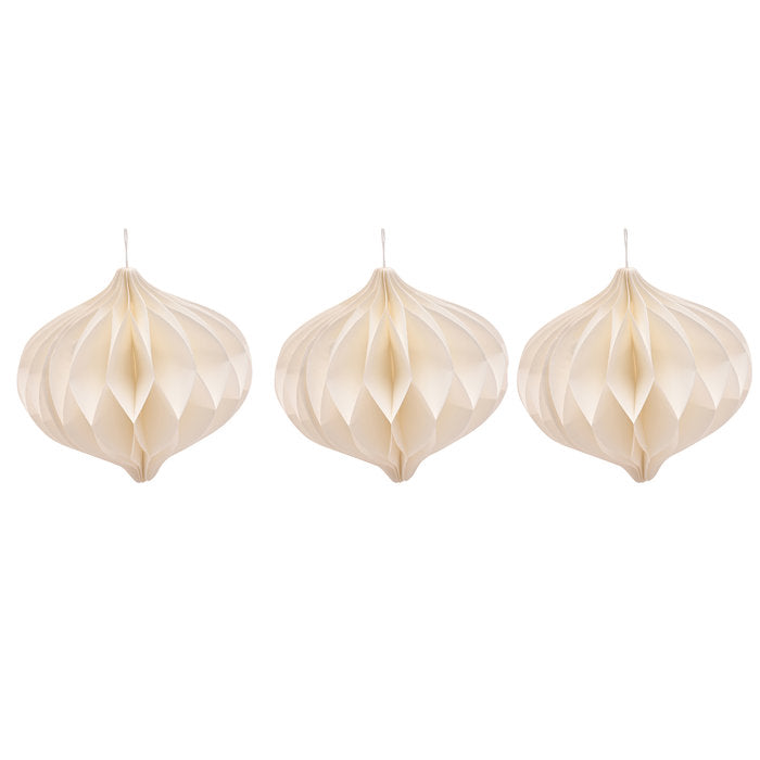 Set 3 Bolas de Papel con Forma Blanco WIDDOP Navidad Imagen principal del producto