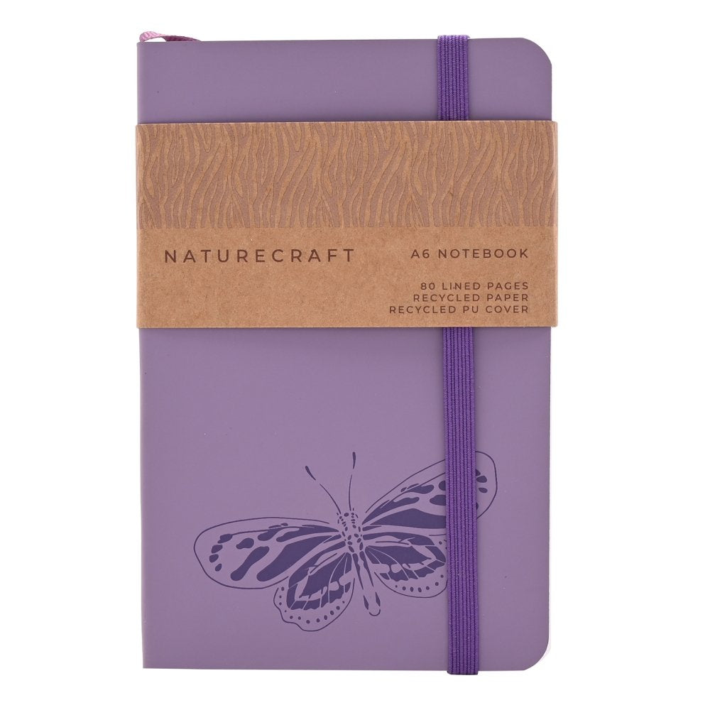 Cuaderno Naturecraft Butterfly reciclado color lavanda WIDDOP