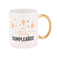 TAZA CERAMICA CUMPLEAÑOS ASA DORADA GLOBOS | WIDDOP | 1 UNIDAD | 5063322115024