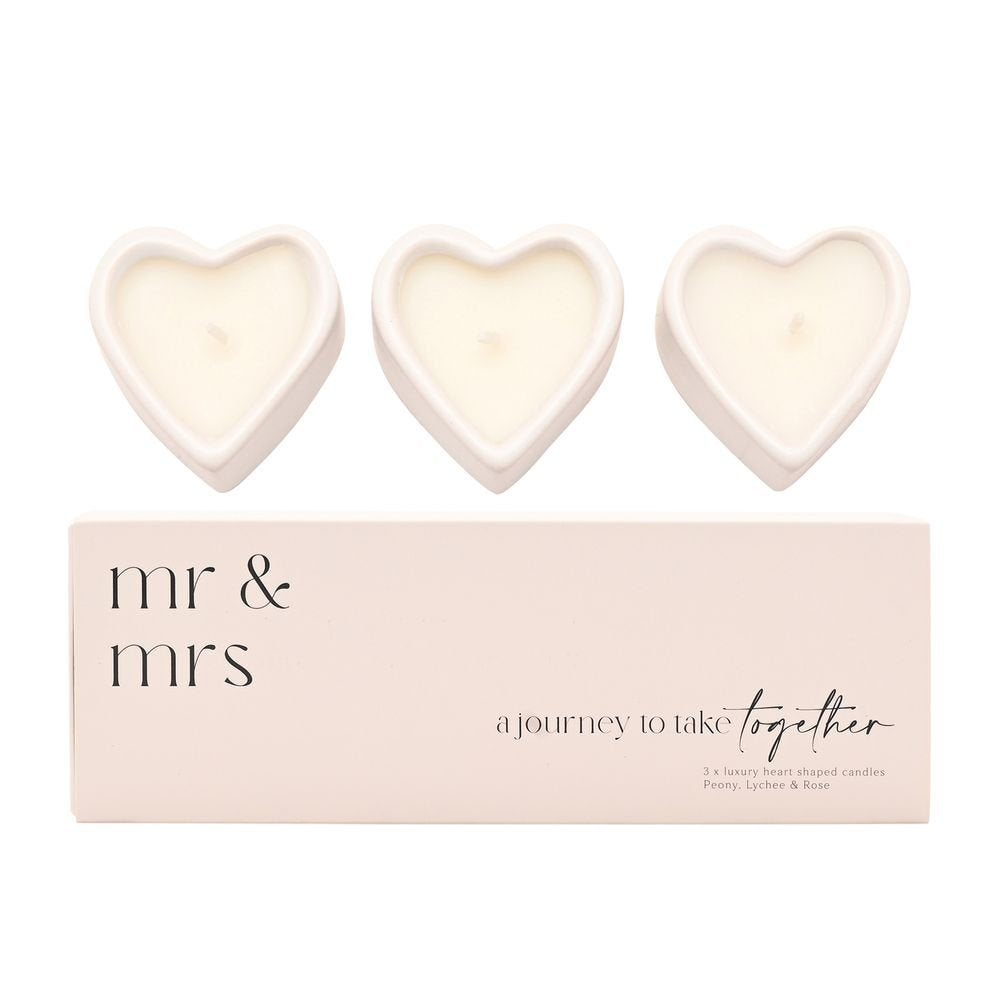 Set 3 Velas Corazon Amore Sr y Sra Widdop Imagen principal del producto