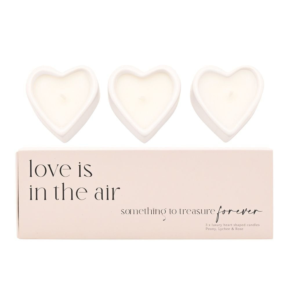 Set 3 Velas Corazón Amore el Amor Está en el Aire WIDDOP Imagen principal del producto