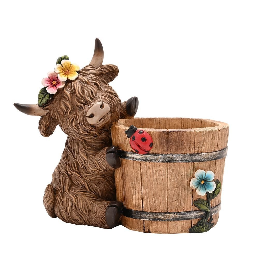 Jardinera Vaca Highland Cow Country Living WIDDOP Imagen principal del producto
