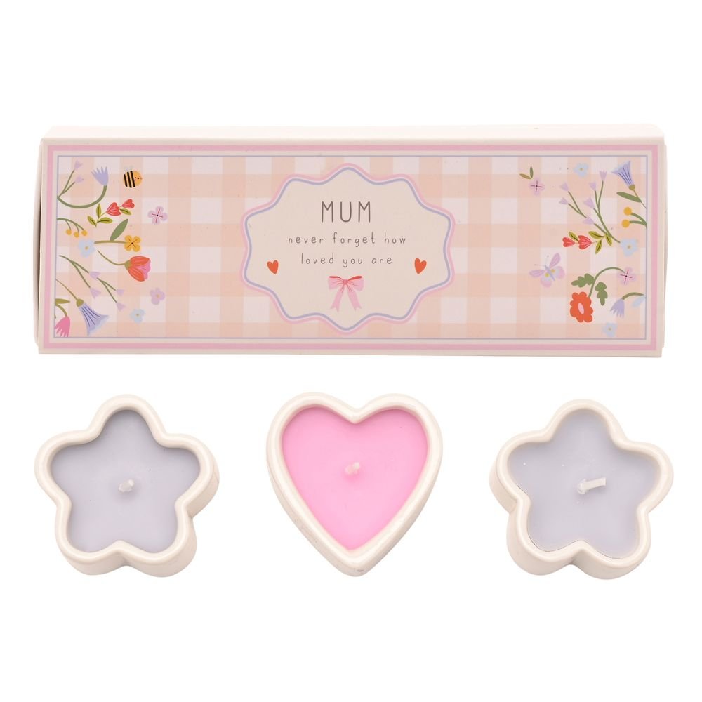 Juego de 3 Mini Velas Love Life Mum WIDDOP