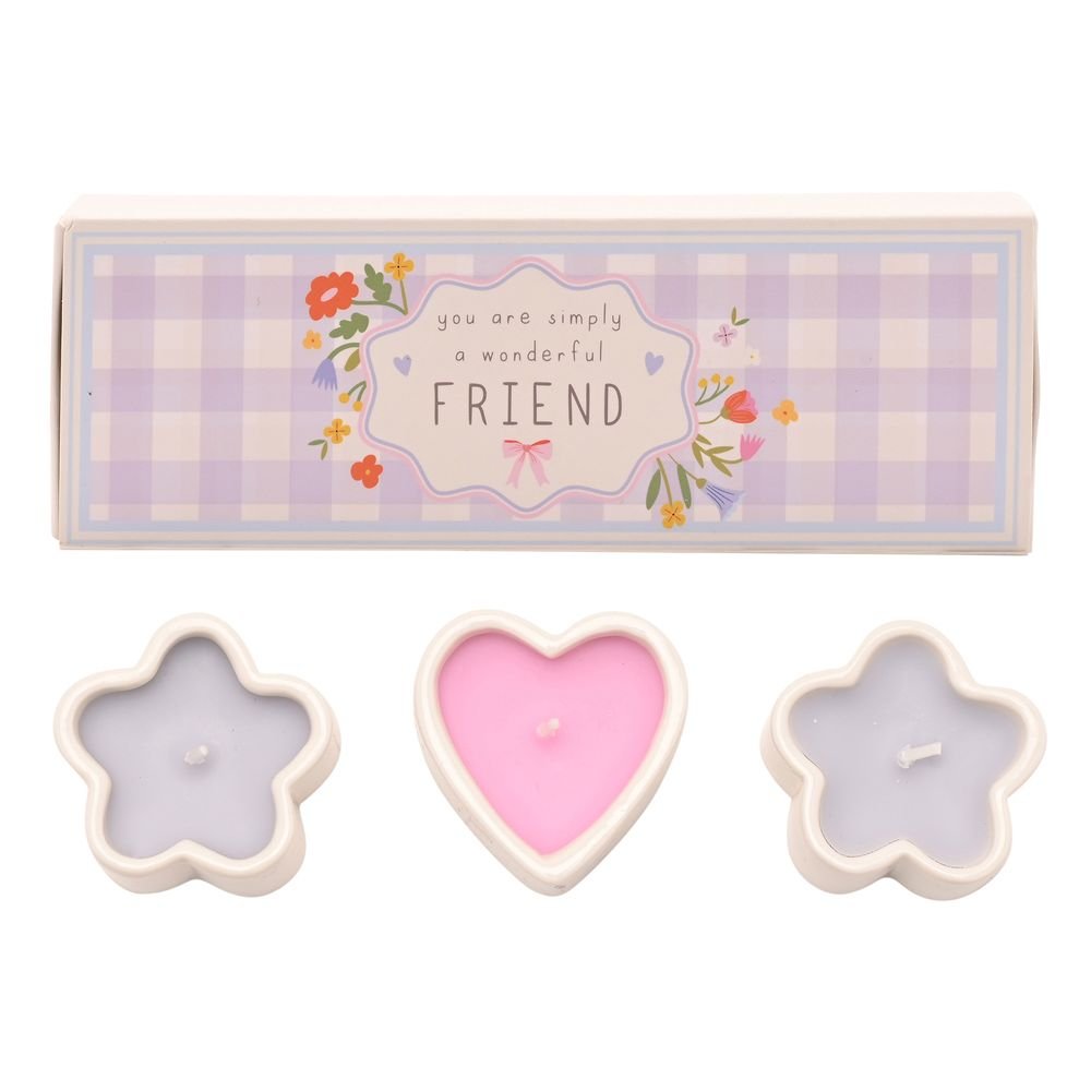 Set 3 Mini Velas Friend Love Life WIDDOP Imagen principal del producto