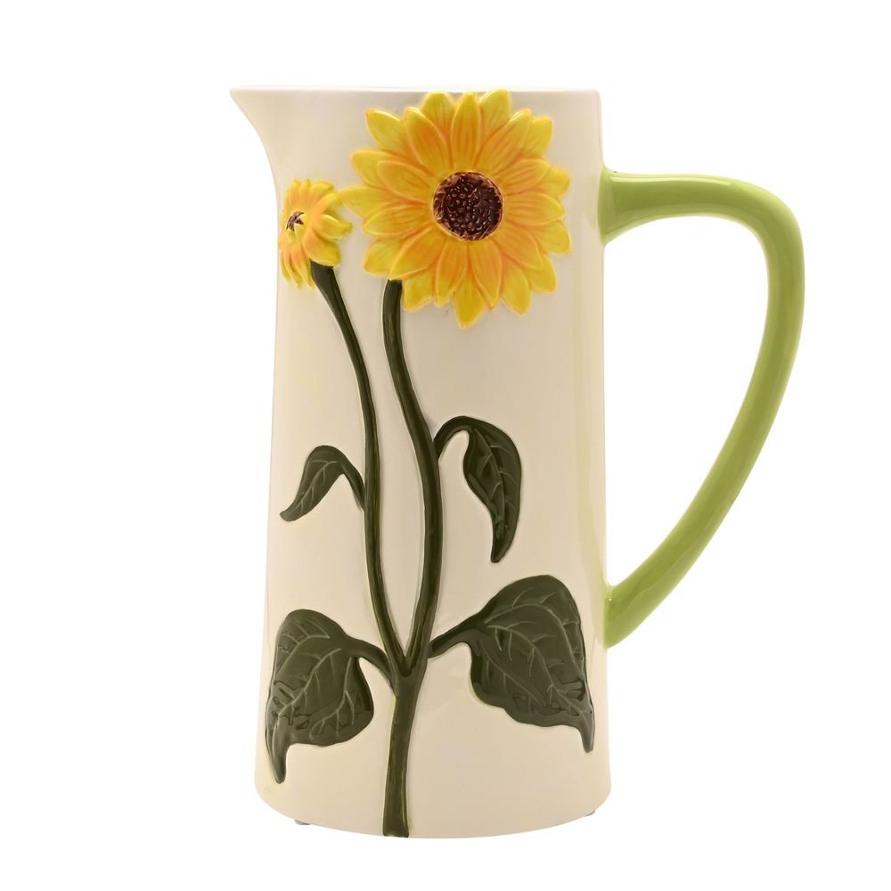 Jarra Girasol con Asa Verde Pintada a Mano WIDDOP