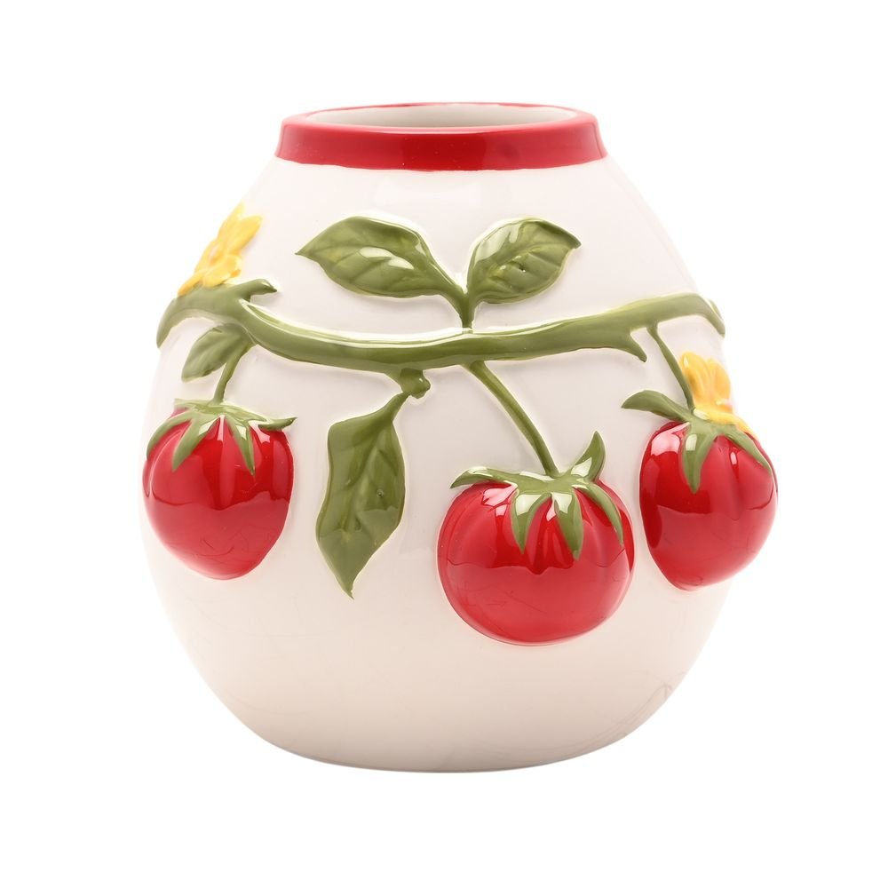 Jarrón de tomates en relieve pintado a mano Cottage Garden