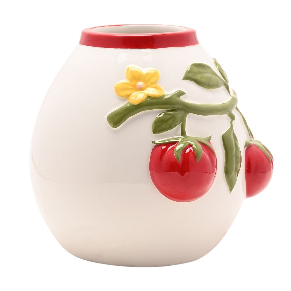 Jarrón de tomates en relieve pintado a mano Cottage Garden
