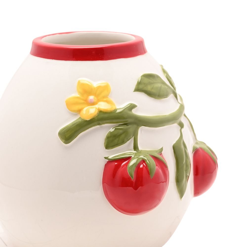 Jarrón de tomates en relieve pintado a mano Cottage Garden