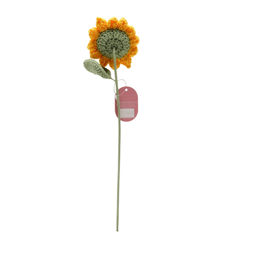 Flor Crochet Girasol 35 cm - Pack 12 unidades