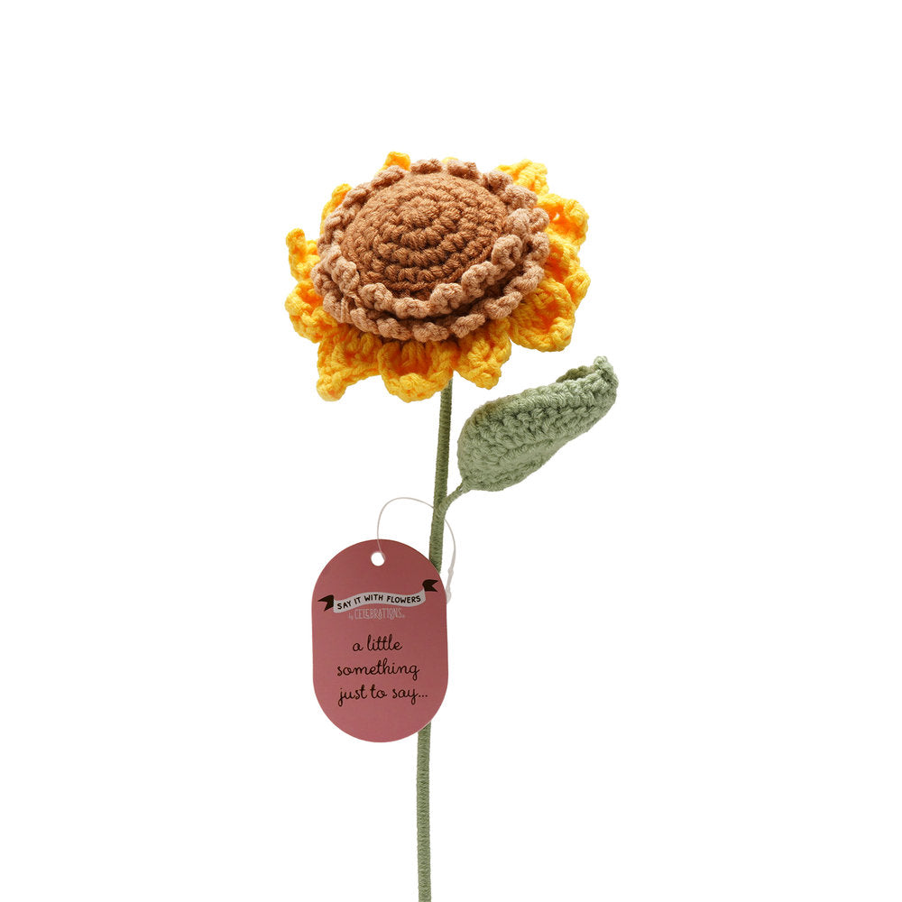Flor Crochet Girasol 35 cm - Pack 12 unidades