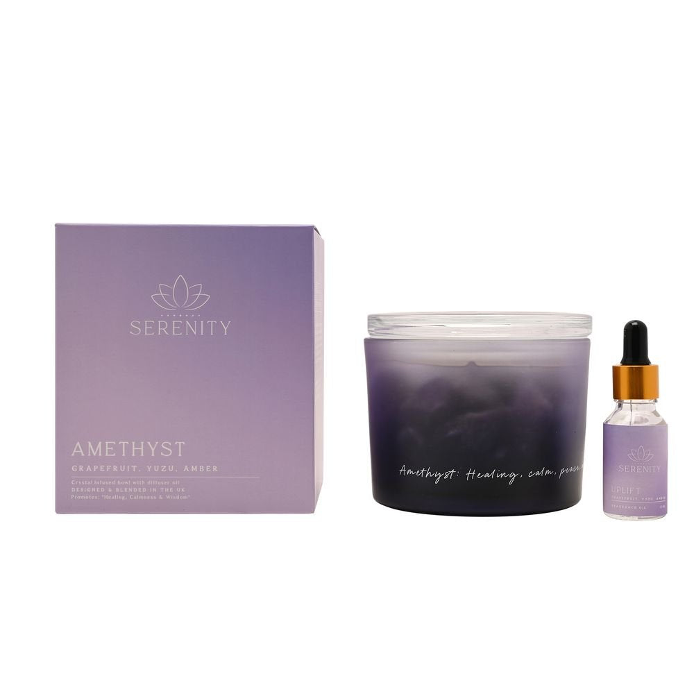 Difusor y Aceite Vaso Cristal Morado Widdop