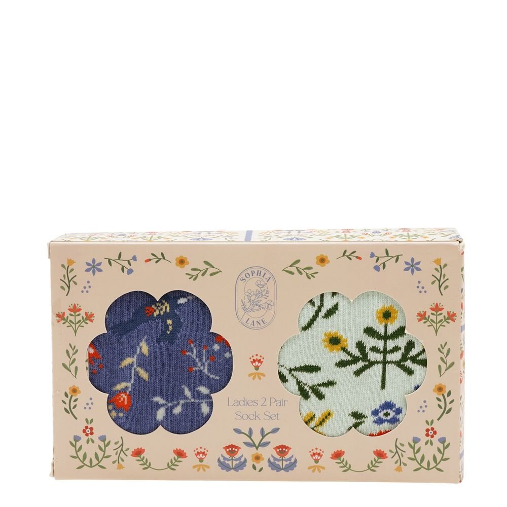 Set 2 pares calcetines florales mujer 35/38 Widdop