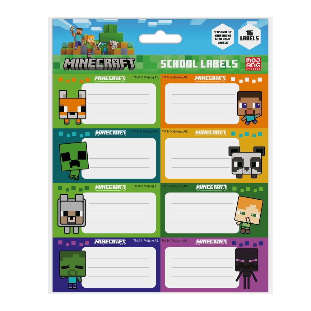 Etiquetas Escolares Minecraft PYRAMID INTERNATIONAL Pack 50 Imagen principal del producto