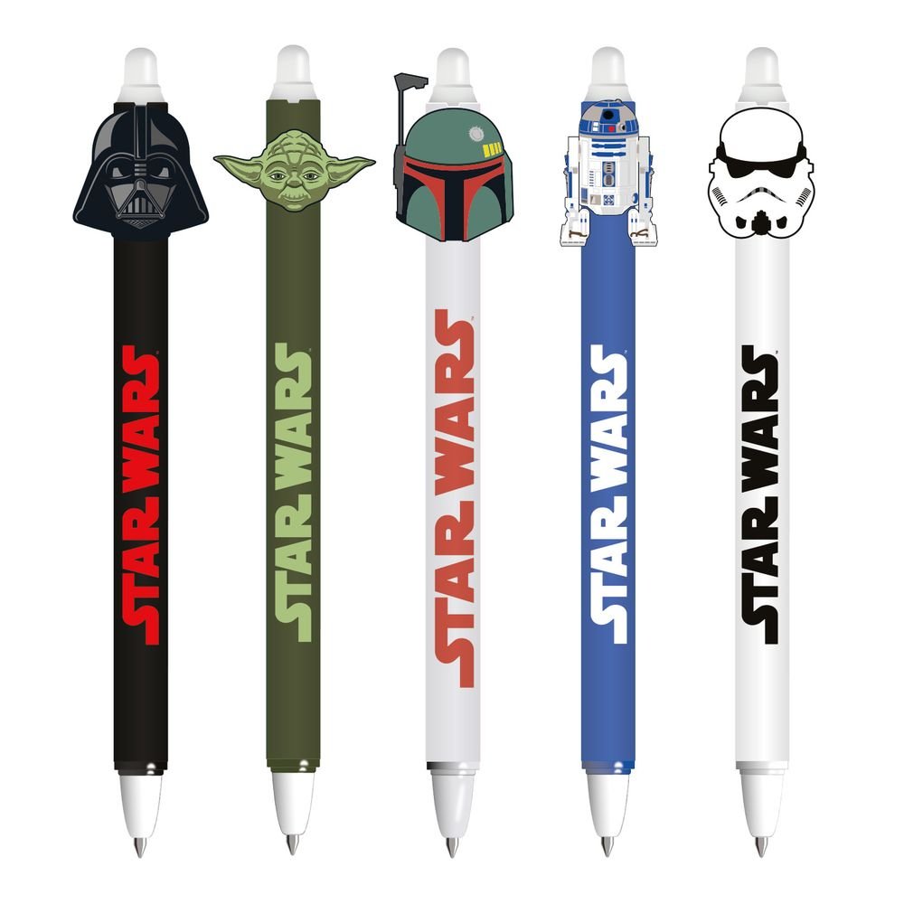 Expositor 30 bolígrafos borrables gel Star Wars