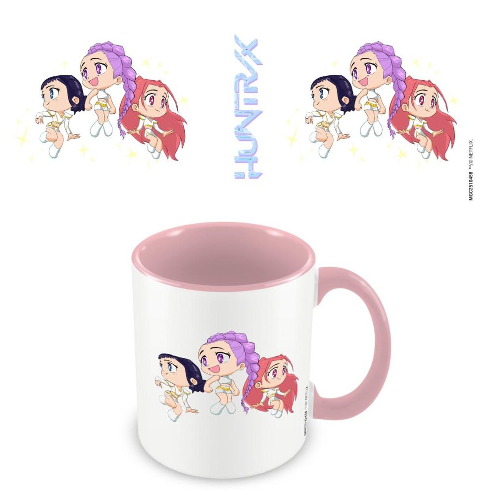 Taza Blanca y Rosa 325 ml K-pop Demon Hunters Huntrix Chibi Pyramid International Imagen principal del producto