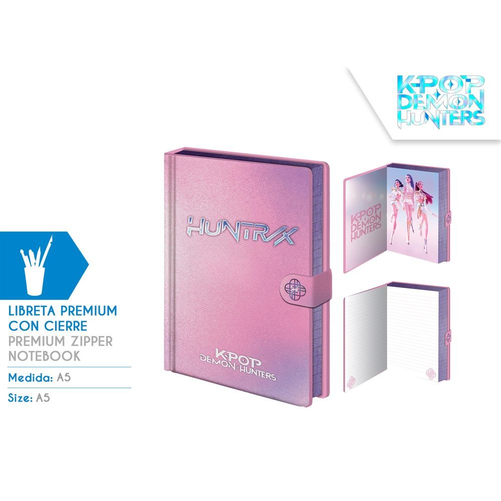 Libreta Premium con Cierre A5 K-pop Demon Hunters Pyramid International Imagen principal del producto