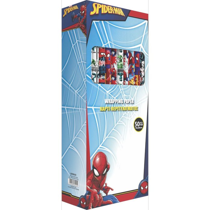 Expositor 50 Rollos Papel Regalo Spiderman Andina
