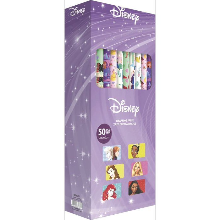 Expositor 50 Rollos Papel Regalo Princesas Andina