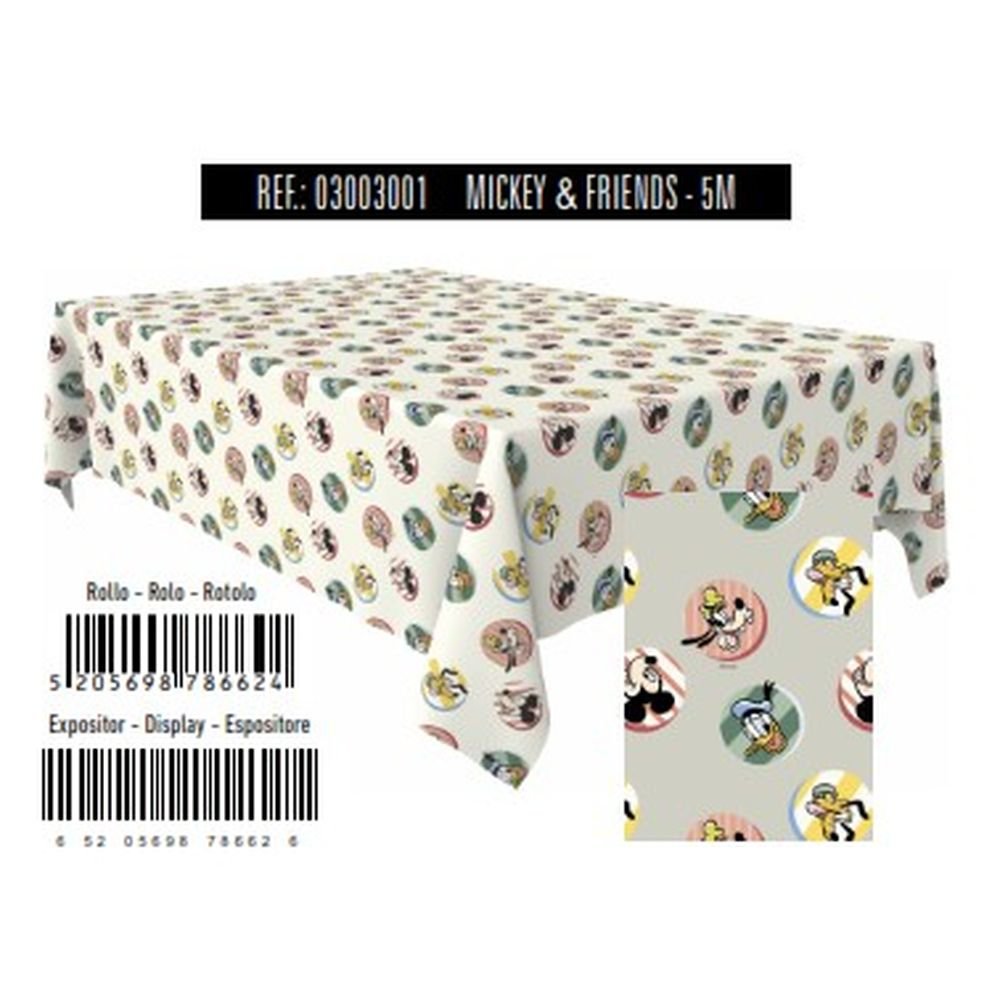 Rollo Mantel Papel 1,2x5m Disney Mickey Reciclado Brillo Marca Andina Imagen principal del producto