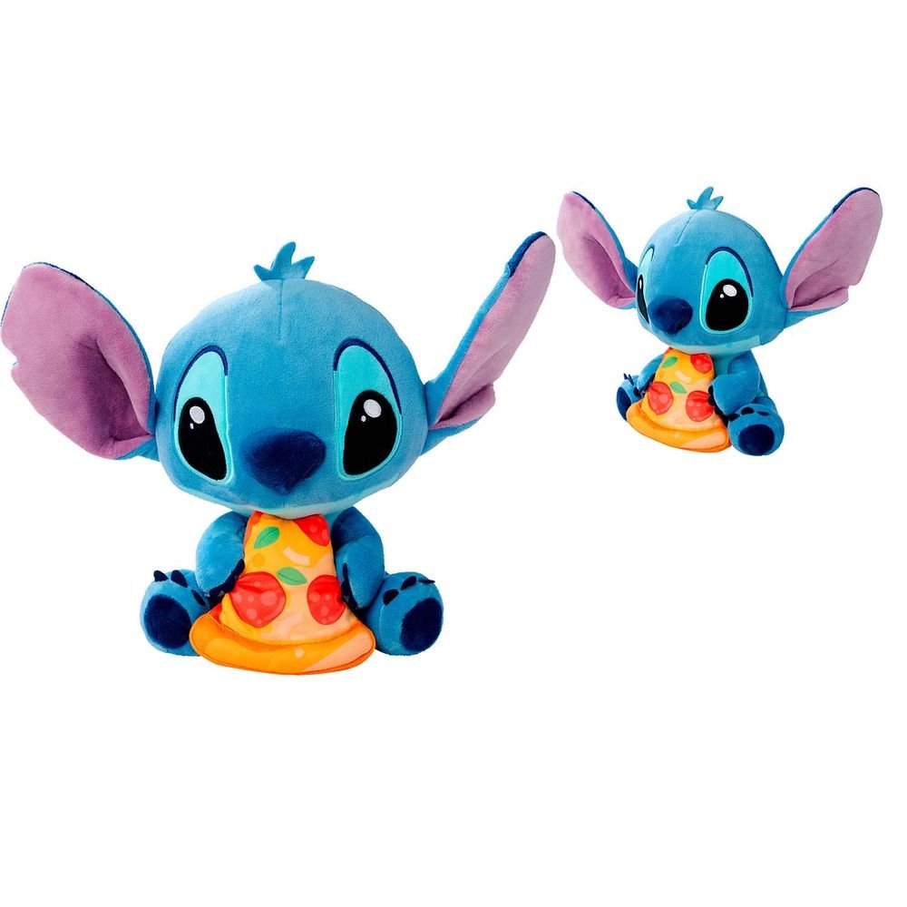 Peluche Stitch con pizza, 25 cm