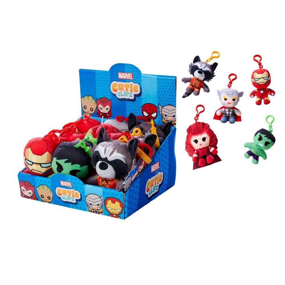EXPOSITOR 12 LLAVEROS PELUCHE CLIP VENGADORES | PELUCHES DISNEY | ENVASE 12 UDS. UNIDAD | 15400868002413 Imagen principal del producto