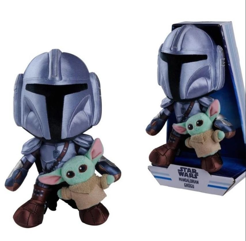 Peluche 25 cm Star Wars Mandalorian con Mini Grogu Marca PELUCHES DISNEY Imagen principal del producto