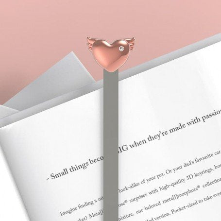 MARCALIBROS METALMORPHOSE CORAZON CON ALAS DORADO ROSA | 1 UNIDADES | (METALMORPHOSE) Imagen principal del producto