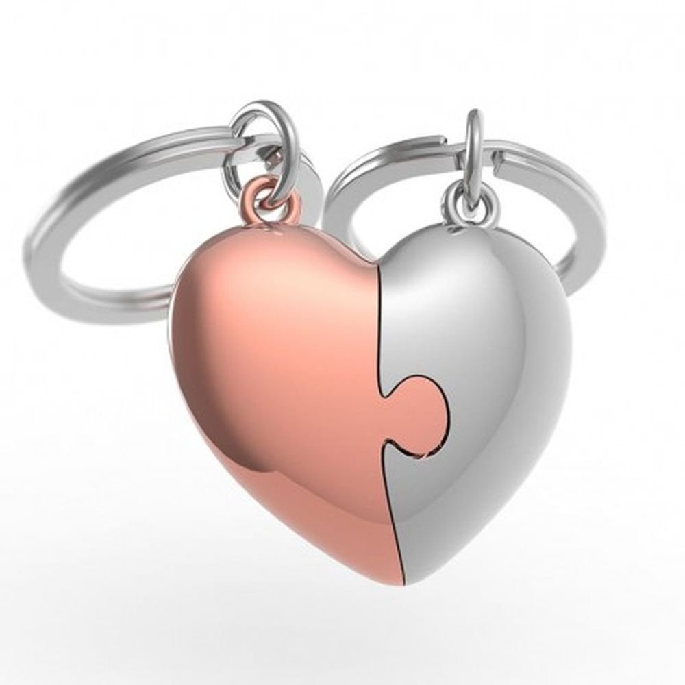 LLAVERO METALMORPHOSE LIFESTYLE - PUZZLE CORAZON PLATA/ROSA | METALMORPHOSE | 1 UNIDAD | 5404006049752
