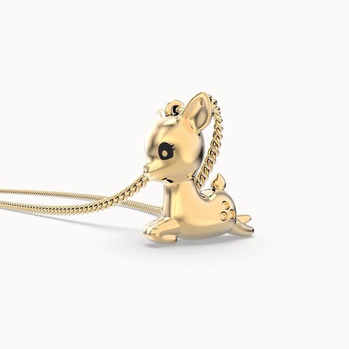 Collar Chocli Gacela 36-43 cm, metal chapado oro