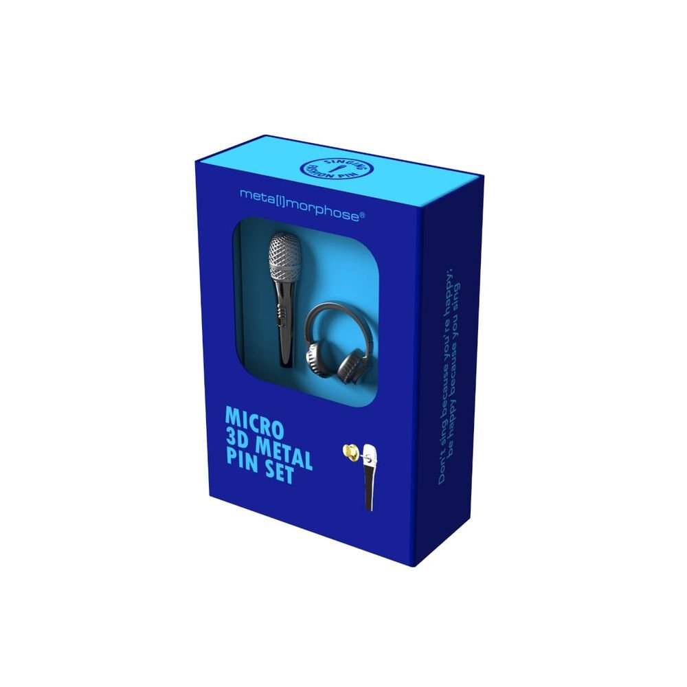 Juego 2 Pins Metalmorphose Music Micro y Auriculares Marca Metalmorphose Imagen principal del producto