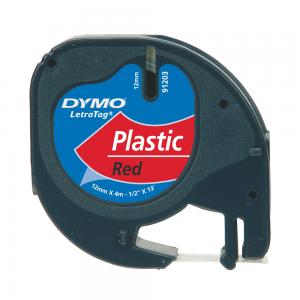 Cinta Dymo Tag Plástico 12x4 Rojo Marca DYMO