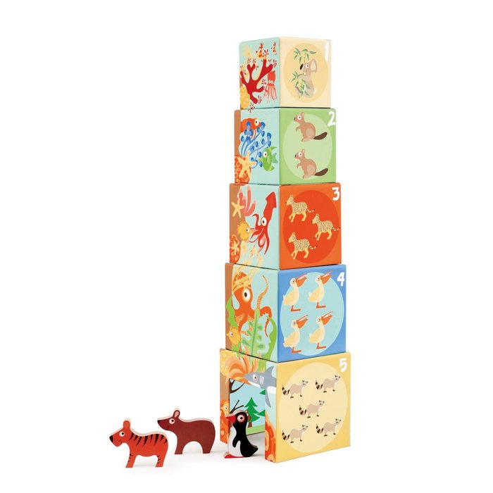 Stacking Tower Animals of the World Scratch Presch Plantoys Imagen principal del producto