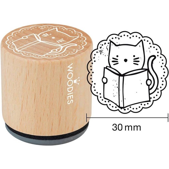 Sello Exlibris Woodies Stamp Diseño Gato COLOP España