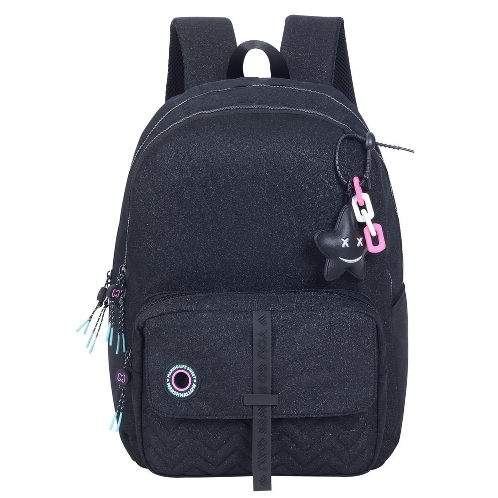 Mochila Escolar Nighty Black Marshmallow 42x32cm