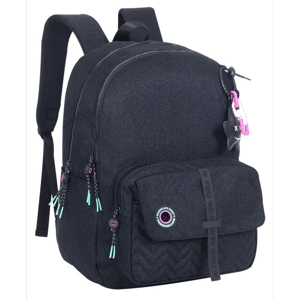 Mochila Escolar Nighty Black Marshmallow 42x32cm