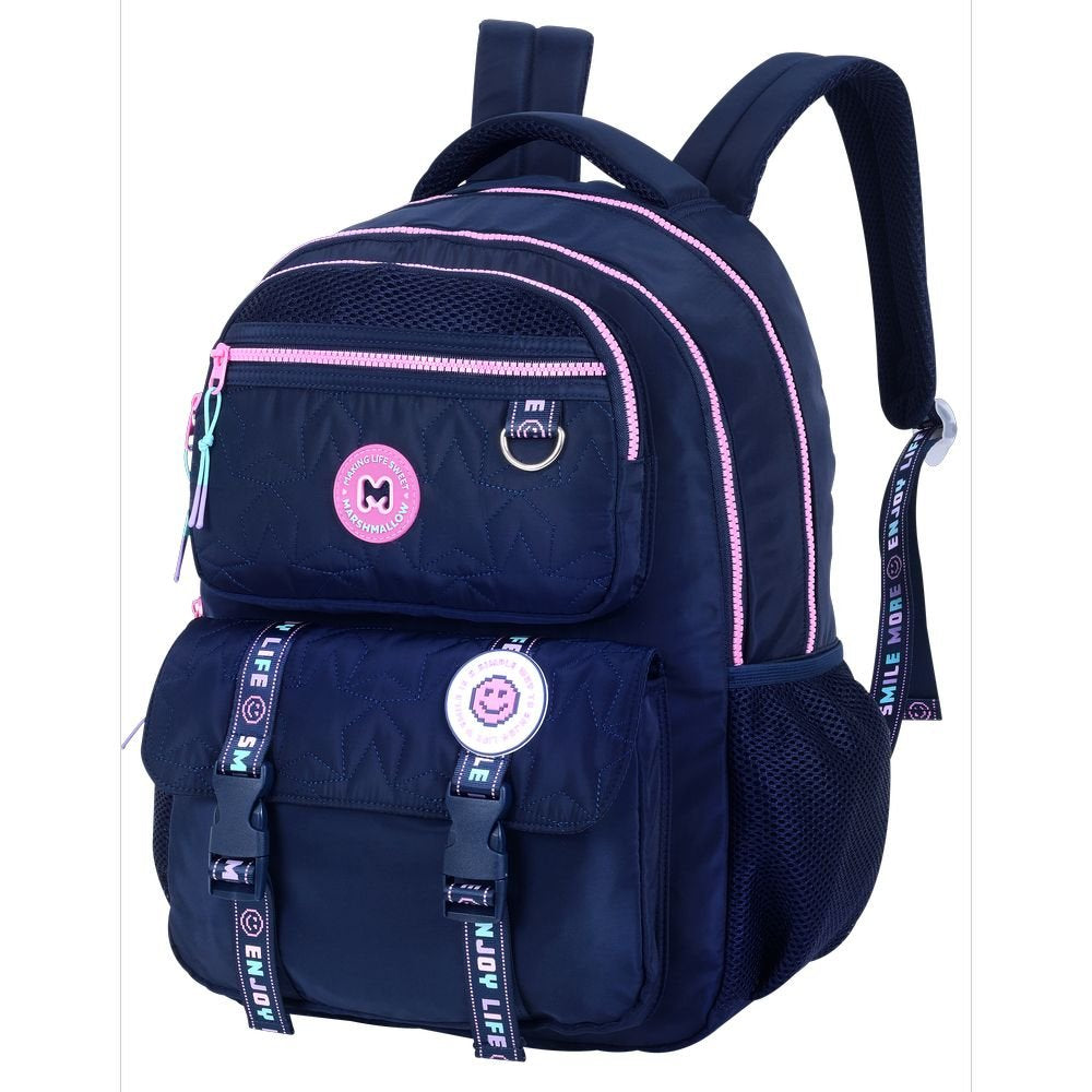 Mochila Escolar Doble Pixelly 44x32cm Marshmallow