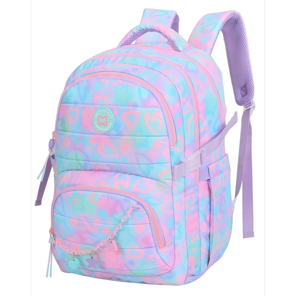 Mochila Escolar Doble Funny Love 44x32 cm Marshmallow