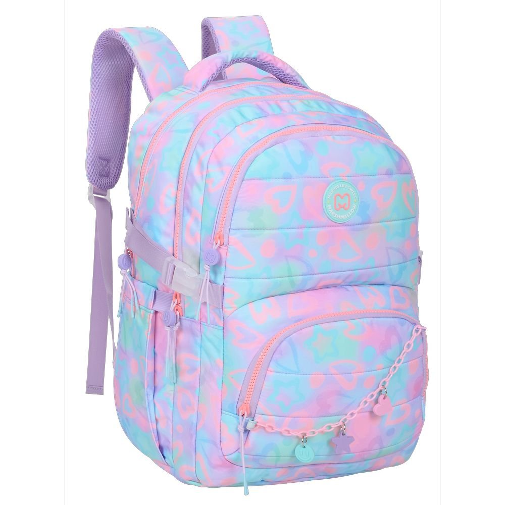 Mochila Escolar Doble Funny Love 44x32 cm Marshmallow