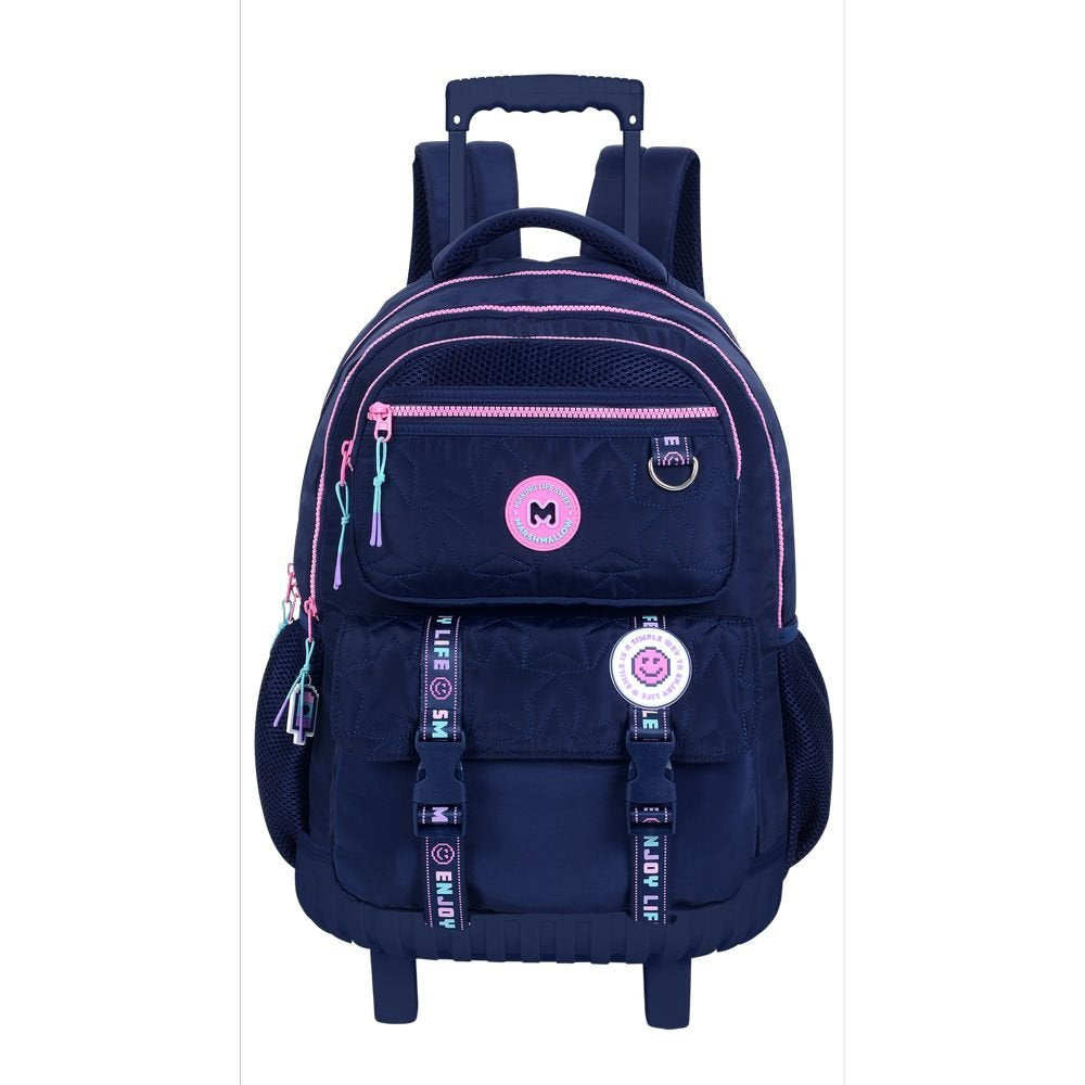 Mochila con carro escolar doble Pixelly Marshmallow