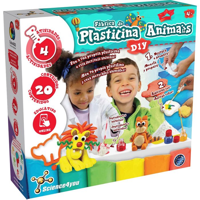 JUEGO FABRICA PLASTILINA ANIMALES | SCIENCE 4 YOU | 1 UNIDAD | 5600983632394