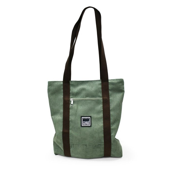 TOTEBAG VERDE CON ASA BANDOLERA 68X35X9 CM SILKY TOUCH | MAKENOTES Imagen principal del producto