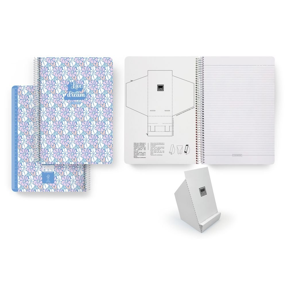 Cuaderno espiral plástico A4 rayado Romantic Pastel MAKENOTES Imagen principal del producto