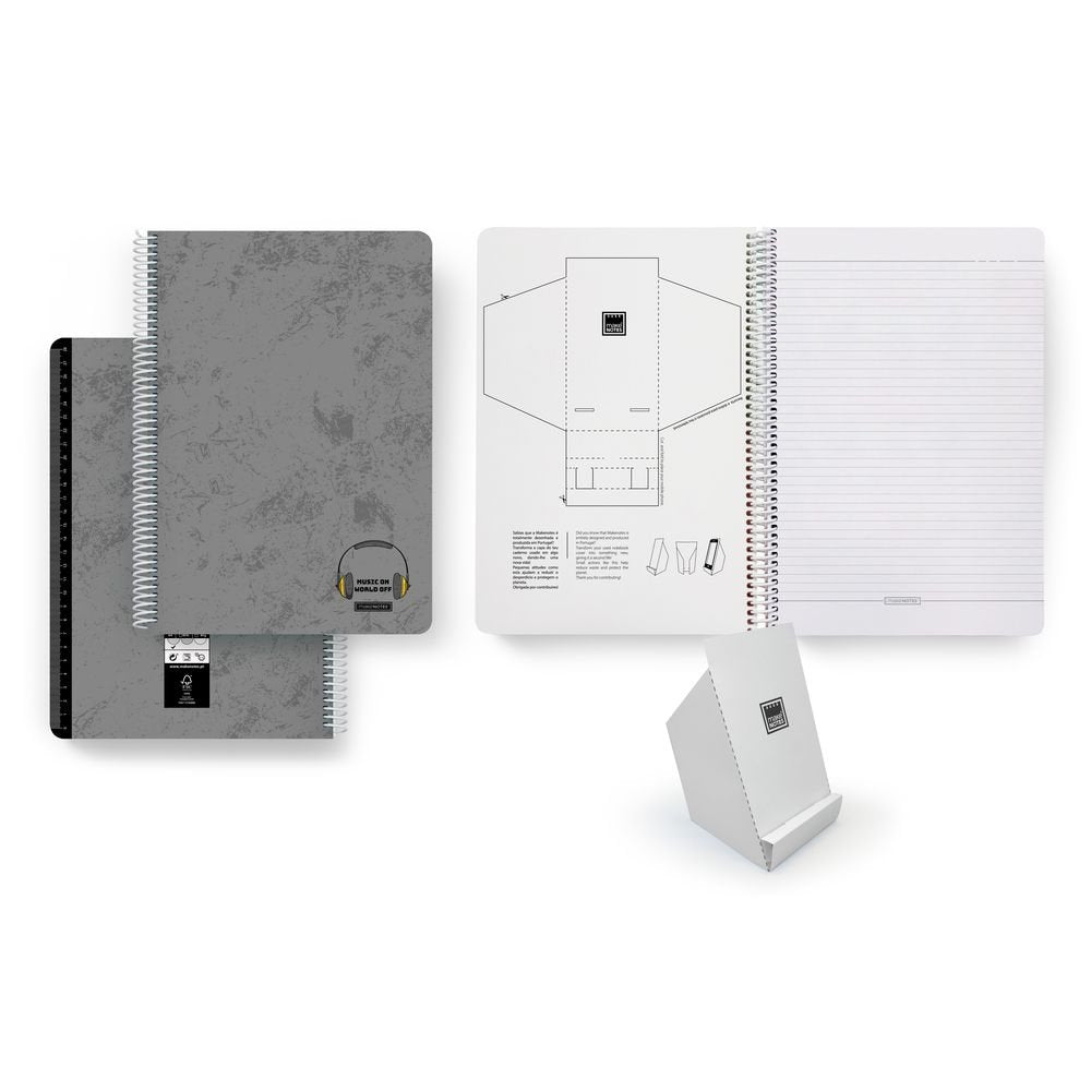 Cuaderno espiral plástico A4 rayado Retro Beats MAKENOTES