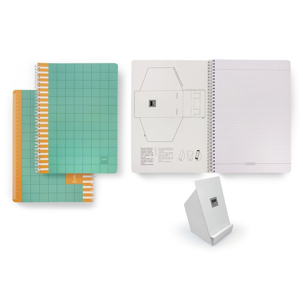 Cuaderno Esp Metalico Doble Blanco A4 Rayado Simple Verde MAKENOTES Imagen principal del producto