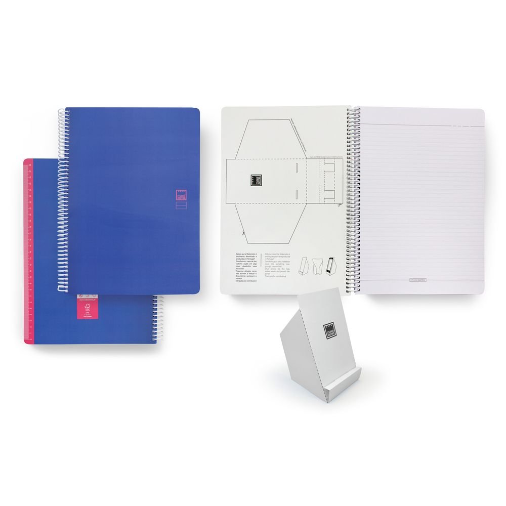 Cuaderno espiral plástico A4 rayado azul Xoxo MAKENOTES