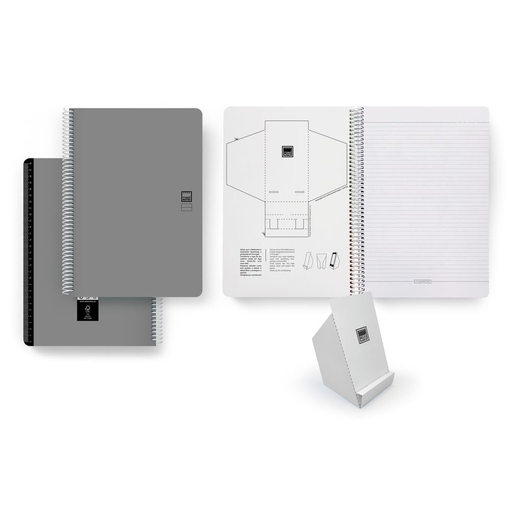 Cuaderno Esp Plastico A4 Rayado Gris Retro Beats MAKENOTES Imagen principal del producto