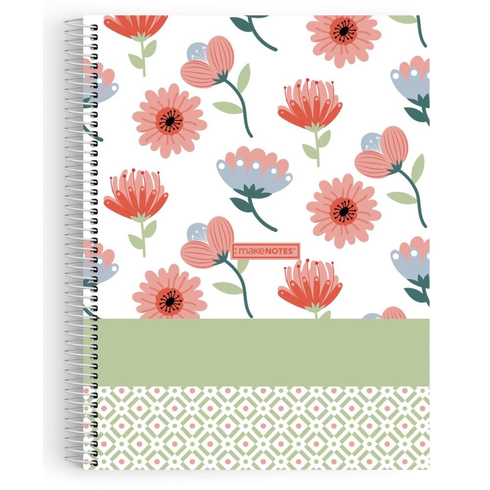 Cuaderno espiral plástico A4 cuadriculado 80 hojas Makenotes