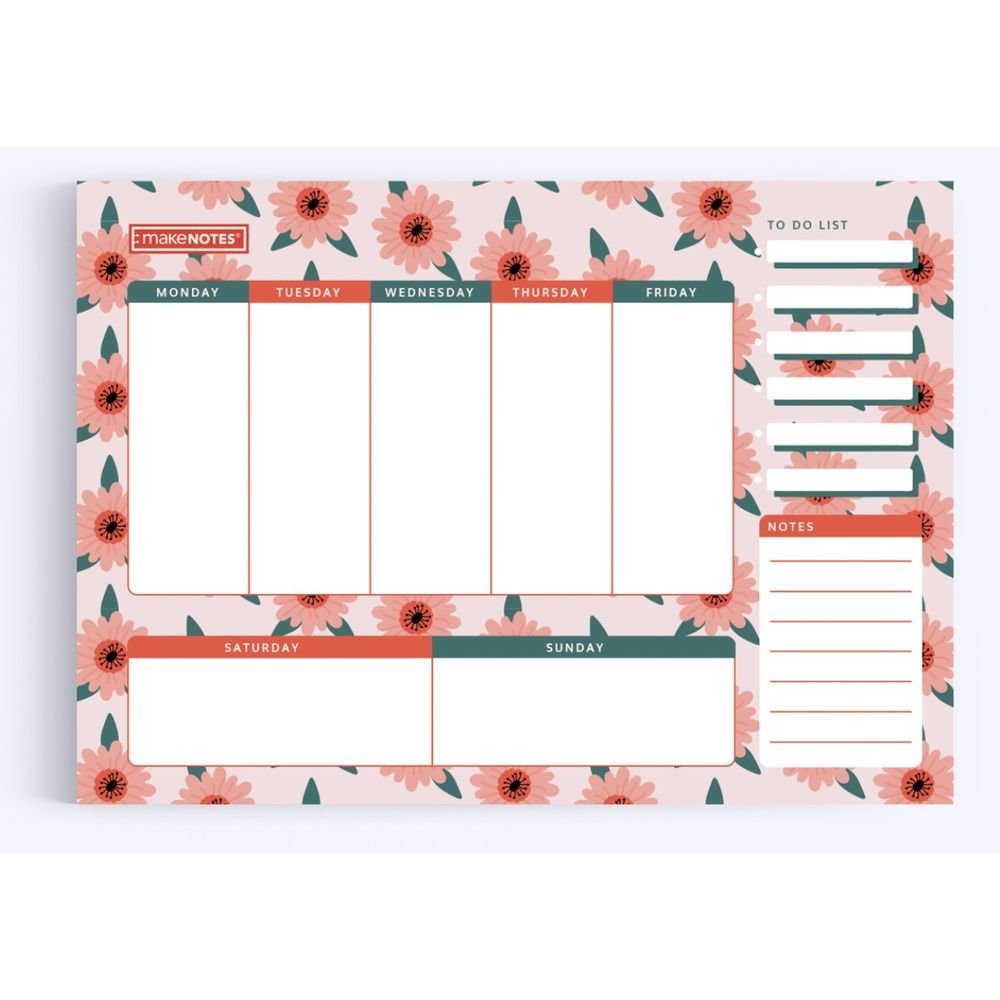 Planificador Semanal A5 con Imán Vivid Garden, pack 6 uds.