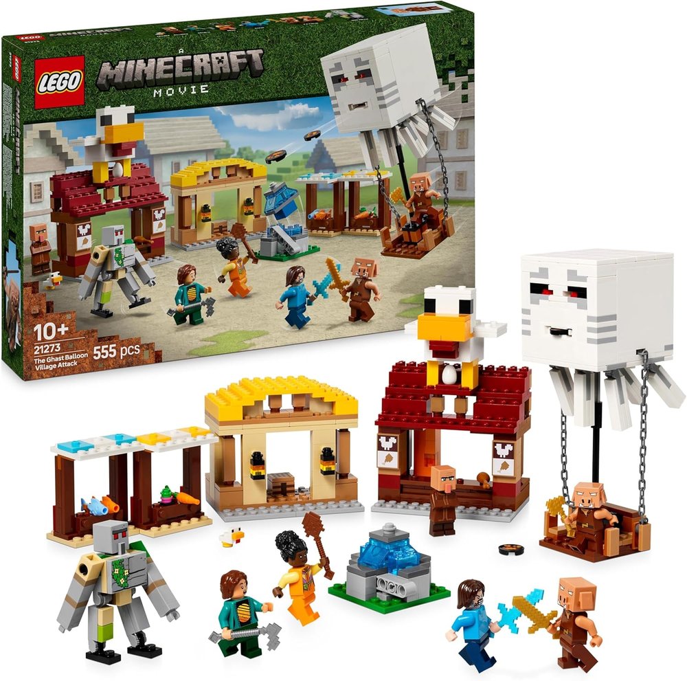LEGO MINECRAFT EL ATAQUE A LA ALDEA DEL GLOBO DE GHAST | LEGO MINECRAFT | 1 UNIDAD | 5702017815473 Imagen principal del producto